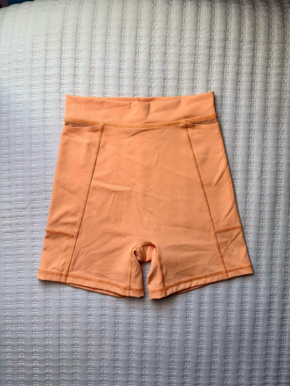 Offline by Aerie High Rise Goals Shortie Light Orange Biker Shorts